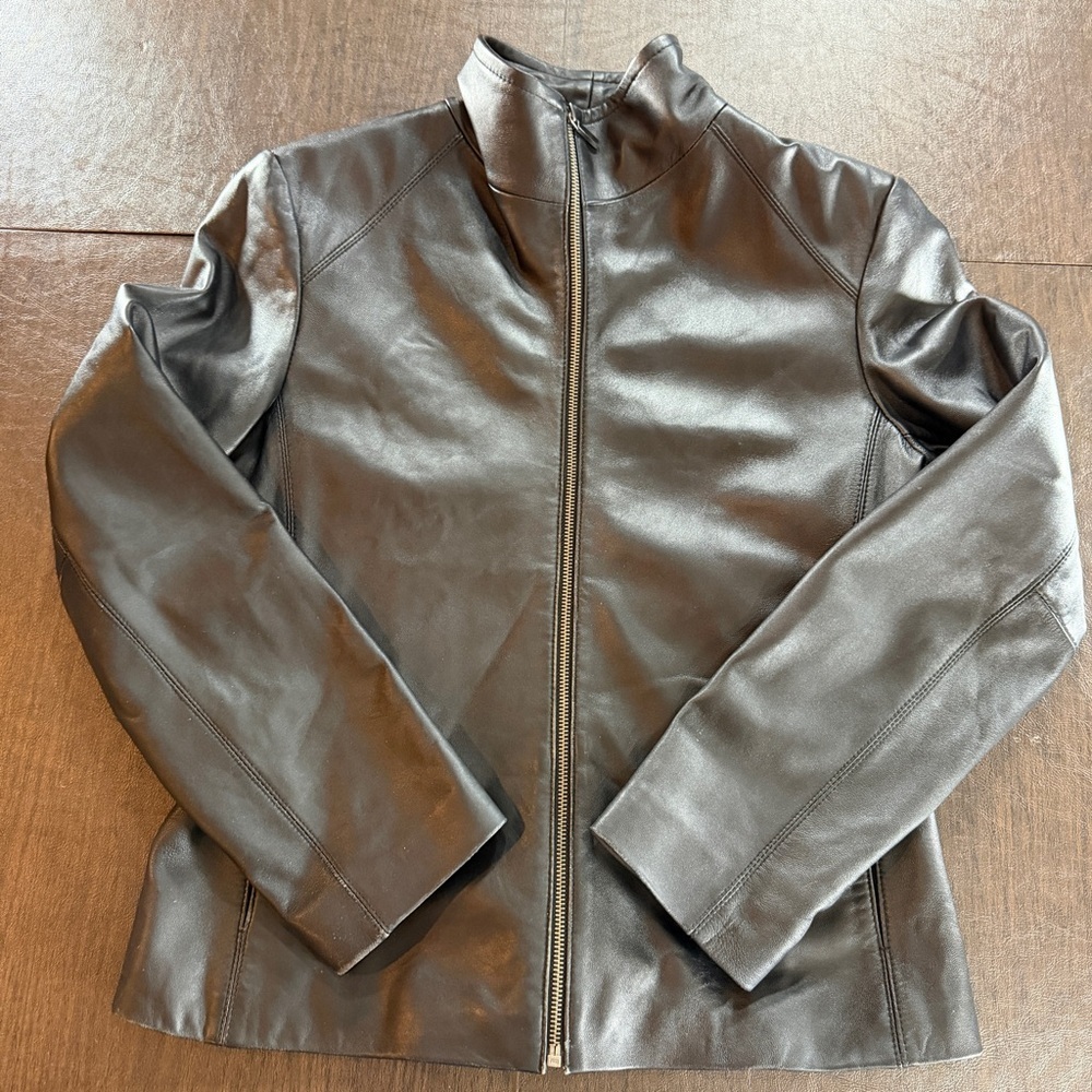 Covington Black Leather Women’s Jacket Sz S